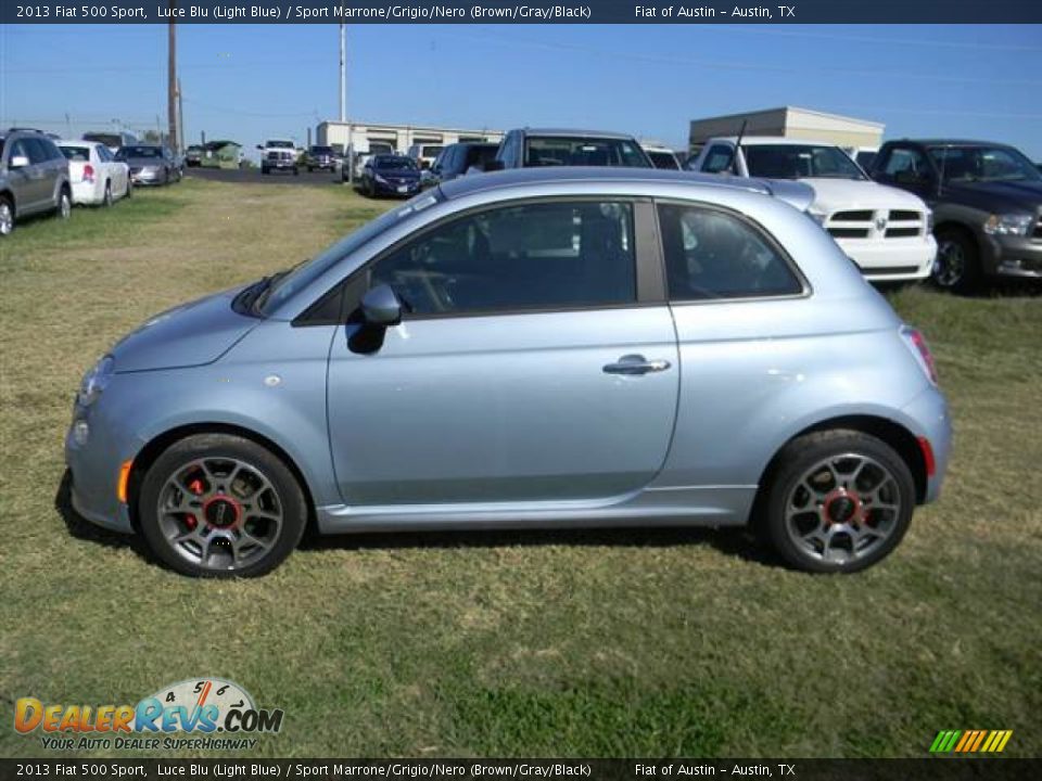 2013 Fiat 500 Sport Luce Blu (Light Blue) / Sport Marrone/Grigio/Nero (Brown/Gray/Black) Photo #2