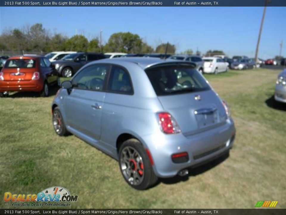 2013 Fiat 500 Sport Luce Blu (Light Blue) / Sport Marrone/Grigio/Nero (Brown/Gray/Black) Photo #3