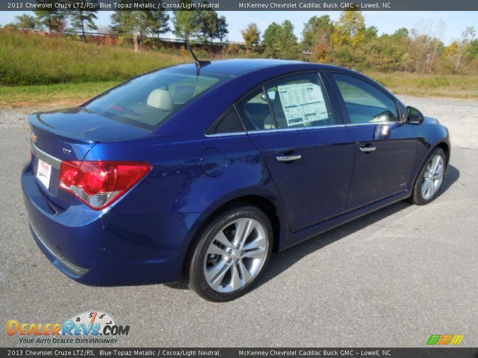 2013 Chevrolet Cruze LTZ/RS Blue Topaz Metallic / Cocoa/Light Neutral Photo #5