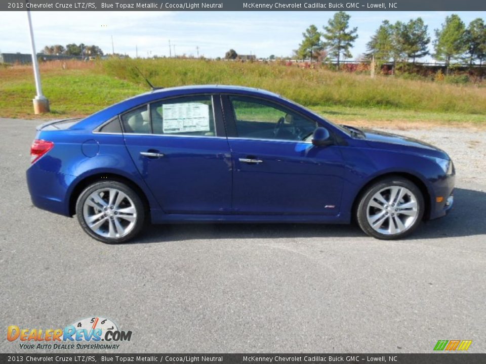 2013 Chevrolet Cruze LTZ/RS Blue Topaz Metallic / Cocoa/Light Neutral Photo #6