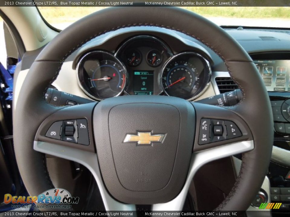 2013 Chevrolet Cruze LTZ/RS Blue Topaz Metallic / Cocoa/Light Neutral Photo #17