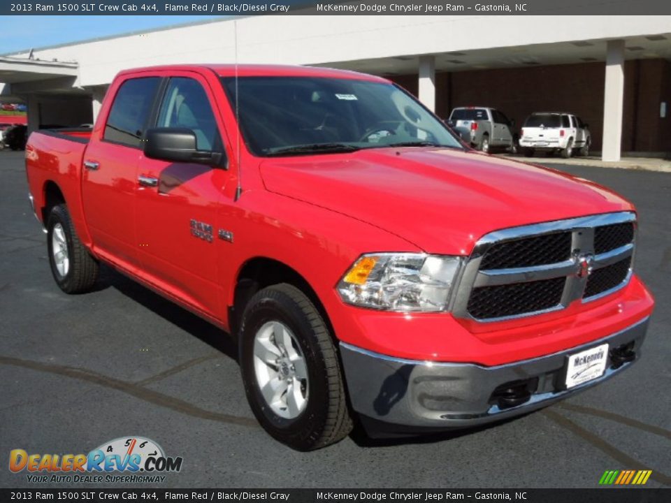2013 Ram 1500 SLT Crew Cab 4x4 Flame Red / Black/Diesel Gray Photo #1