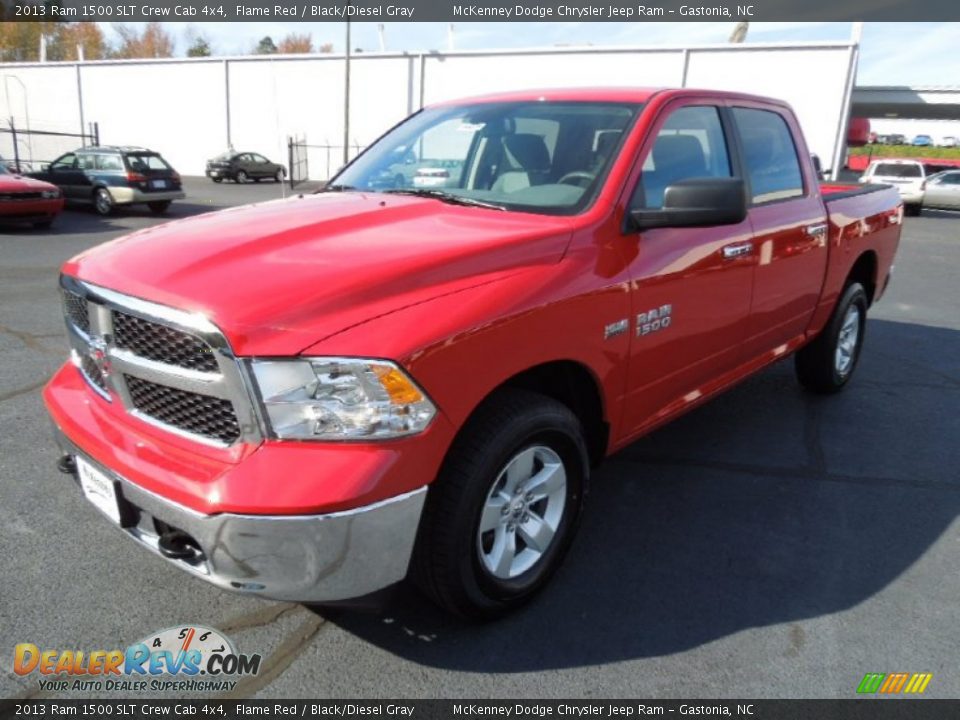 2013 Ram 1500 SLT Crew Cab 4x4 Flame Red / Black/Diesel Gray Photo #2