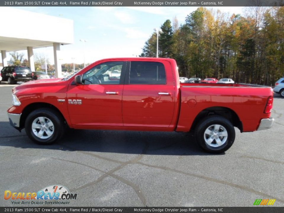 2013 Ram 1500 SLT Crew Cab 4x4 Flame Red / Black/Diesel Gray Photo #3