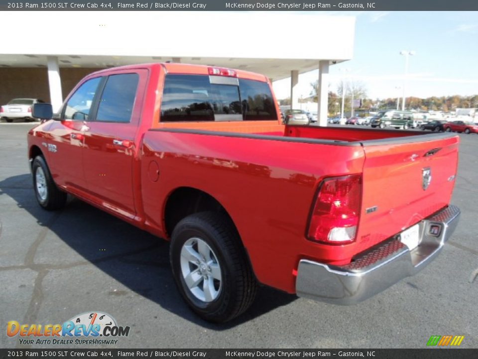2013 Ram 1500 SLT Crew Cab 4x4 Flame Red / Black/Diesel Gray Photo #4