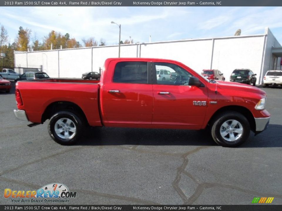 2013 Ram 1500 SLT Crew Cab 4x4 Flame Red / Black/Diesel Gray Photo #6