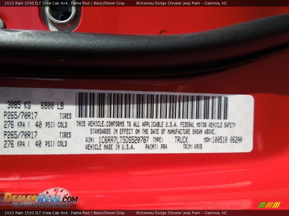 2013 Ram 1500 SLT Crew Cab 4x4 Flame Red / Black/Diesel Gray Photo #7
