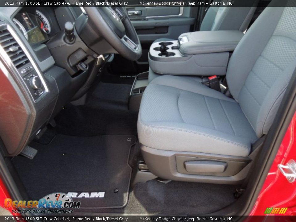 2013 Ram 1500 SLT Crew Cab 4x4 Flame Red / Black/Diesel Gray Photo #8