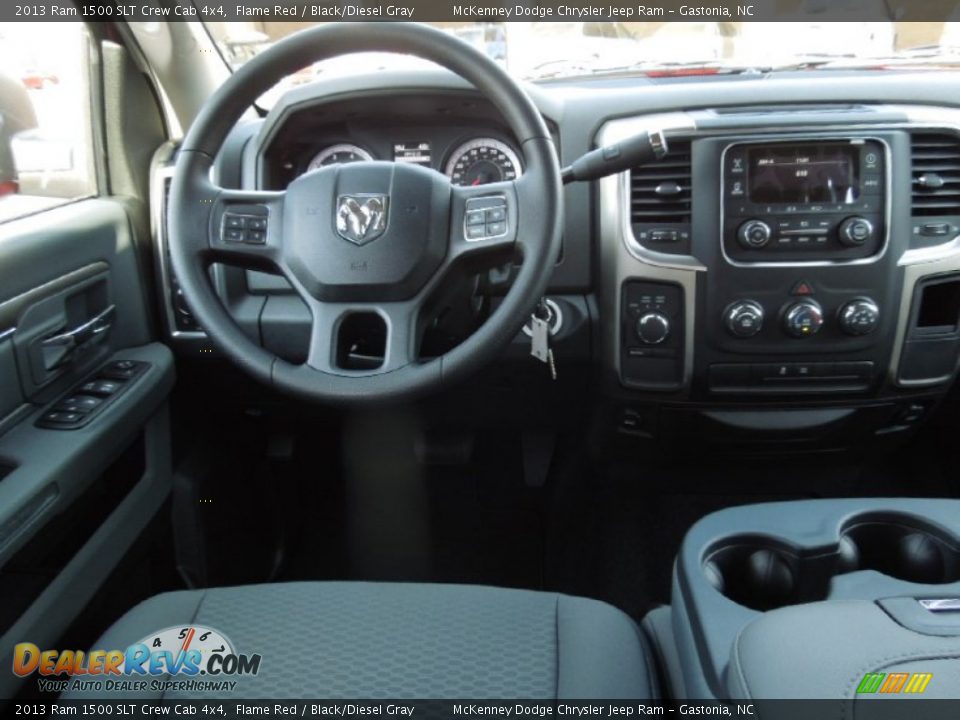 2013 Ram 1500 SLT Crew Cab 4x4 Flame Red / Black/Diesel Gray Photo #19