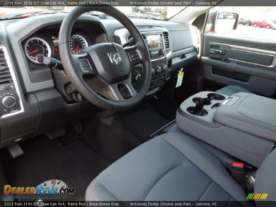 2013 Ram 1500 SLT Crew Cab 4x4 Flame Red / Black/Diesel Gray Photo #28