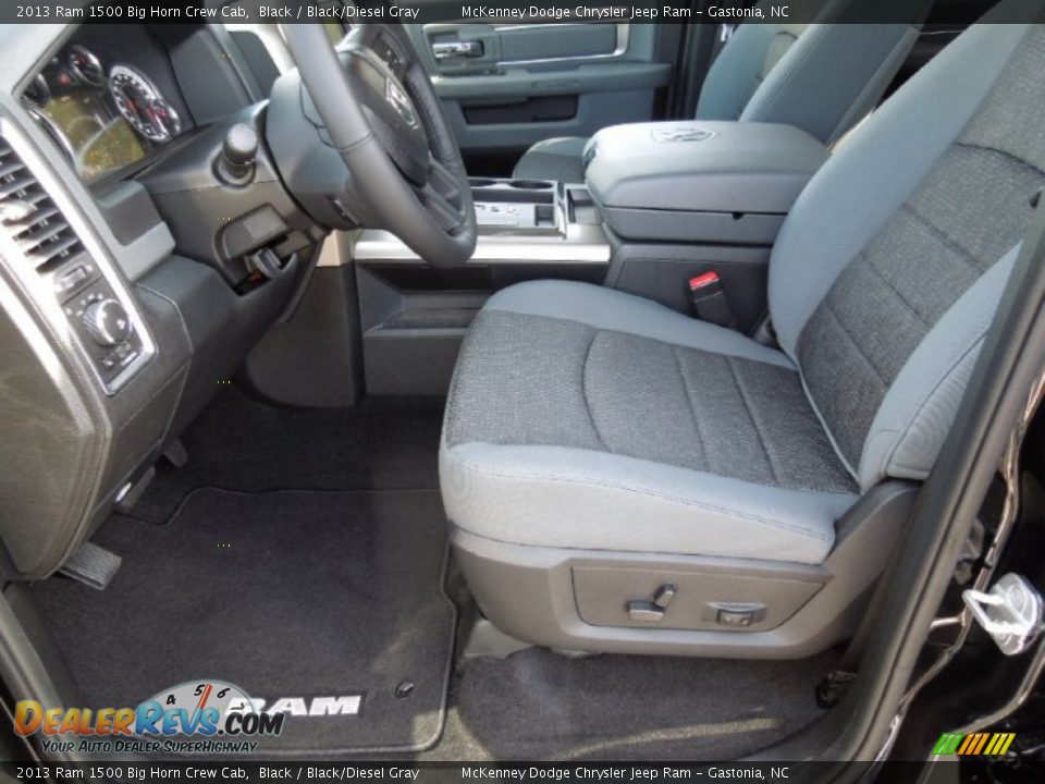 2013 Ram 1500 Big Horn Crew Cab Black / Black/Diesel Gray Photo #8