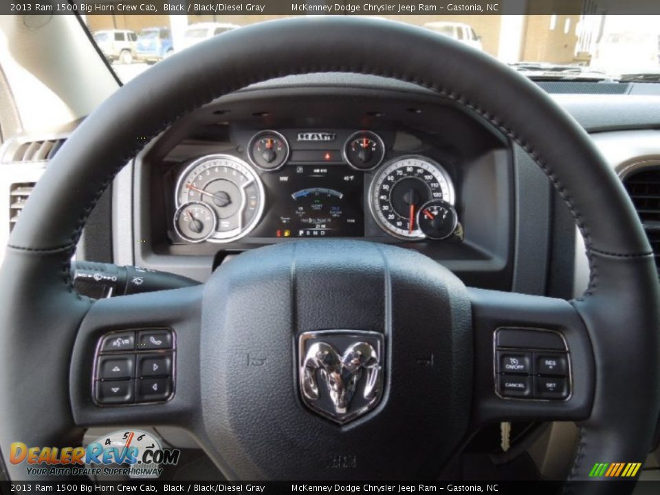 2013 Ram 1500 Big Horn Crew Cab Black / Black/Diesel Gray Photo #17