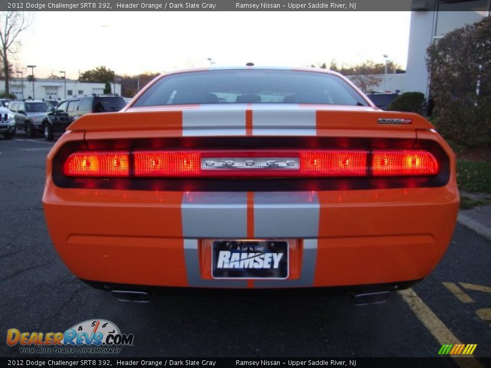 2012 Dodge Challenger SRT8 392 Header Orange / Dark Slate Gray Photo #3