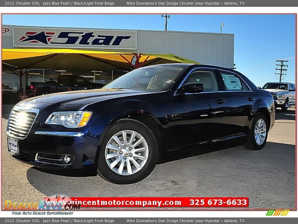 2013 Chrysler 300 Jazz Blue Pearl / Black/Light Frost Beige Photo #1