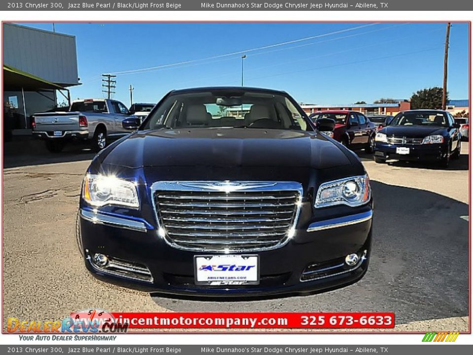2013 Chrysler 300 Jazz Blue Pearl / Black/Light Frost Beige Photo #9
