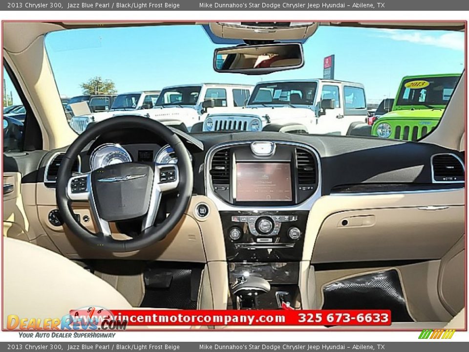 2013 Chrysler 300 Jazz Blue Pearl / Black/Light Frost Beige Photo #23