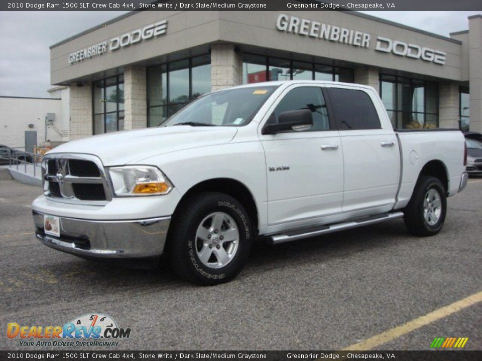 2010 Dodge Ram 1500 SLT Crew Cab 4x4 Stone White / Dark Slate/Medium Graystone Photo #2