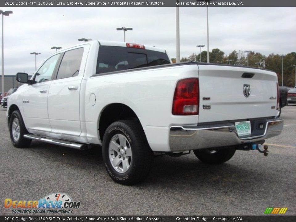 2010 Dodge Ram 1500 SLT Crew Cab 4x4 Stone White / Dark Slate/Medium Graystone Photo #4