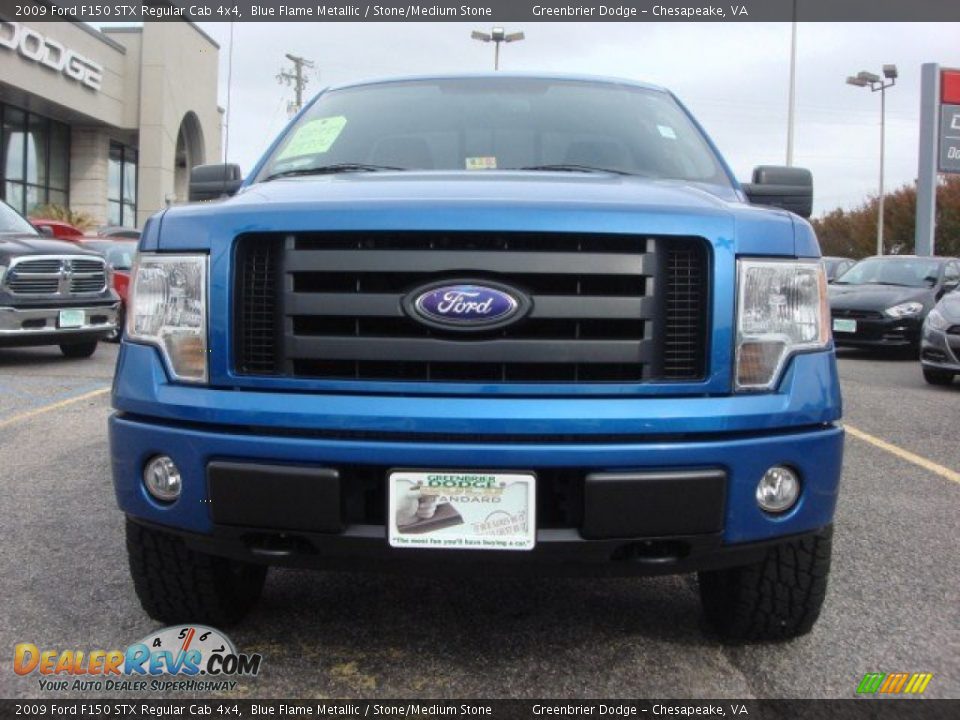 2009 Ford F150 STX Regular Cab 4x4 Blue Flame Metallic / Stone/Medium Stone Photo #7