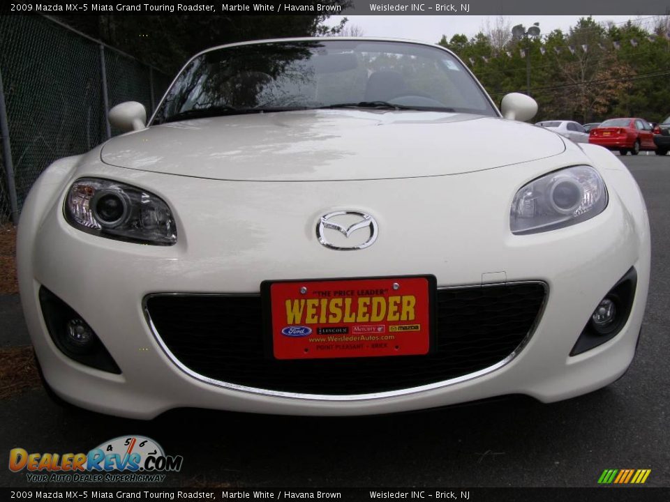 2009 Mazda MX-5 Miata Grand Touring Roadster Marble White / Havana Brown Photo #2