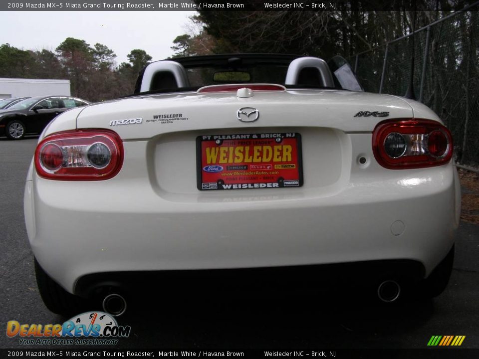 2009 Mazda MX-5 Miata Grand Touring Roadster Marble White / Havana Brown Photo #5