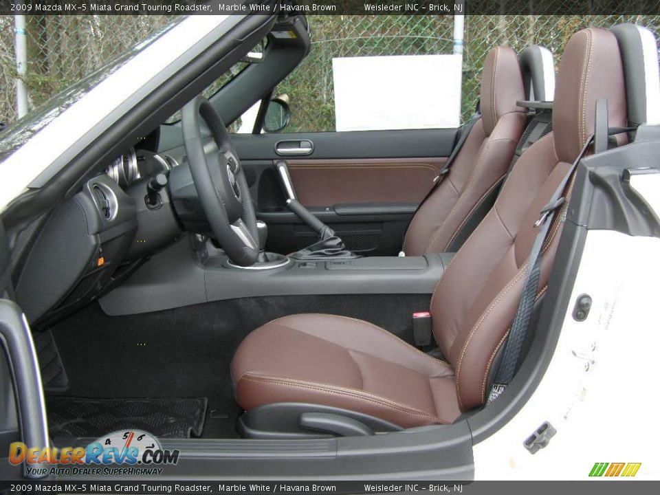2009 Mazda MX-5 Miata Grand Touring Roadster Marble White / Havana Brown Photo #7