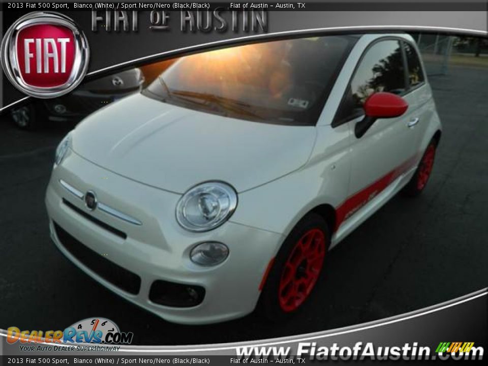 2013 Fiat 500 Sport Bianco (White) / Sport Nero/Nero (Black/Black) Photo #1