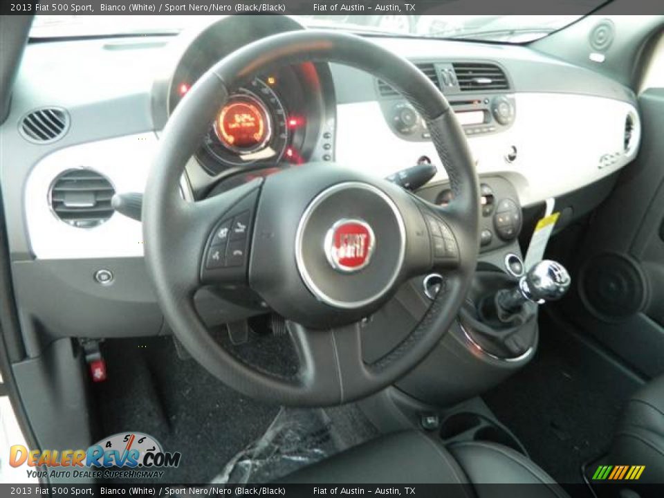 2013 Fiat 500 Sport Bianco (White) / Sport Nero/Nero (Black/Black) Photo #7