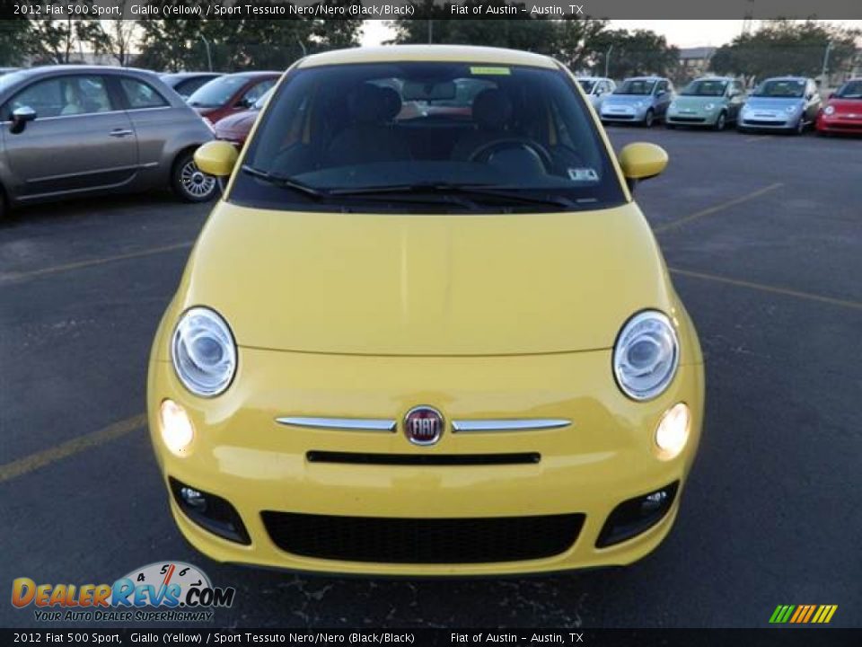2012 Fiat 500 Sport Giallo (Yellow) / Sport Tessuto Nero/Nero (Black/Black) Photo #2
