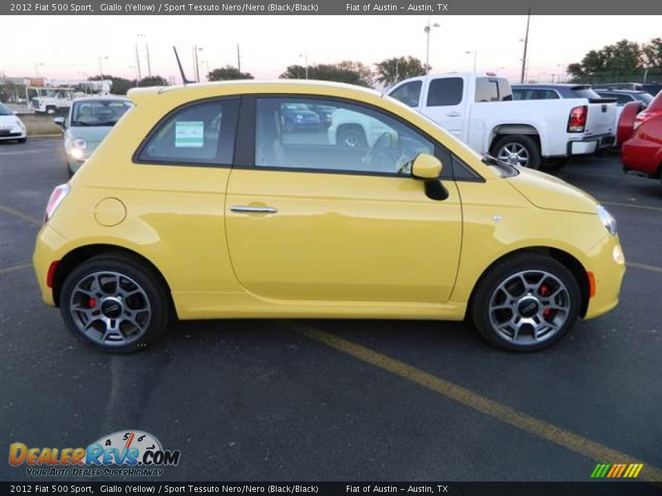 2012 Fiat 500 Sport Giallo (Yellow) / Sport Tessuto Nero/Nero (Black/Black) Photo #4