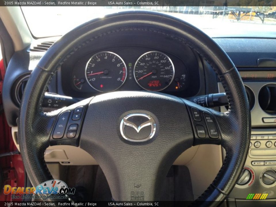 2005 Mazda MAZDA6 i Sedan Redfire Metallic / Beige Photo #26