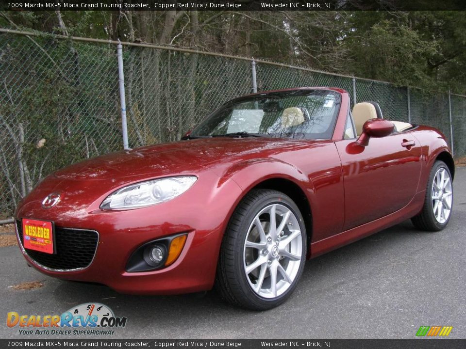 2009 Mazda MX-5 Miata Grand Touring Roadster Copper Red Mica / Dune Beige Photo #1