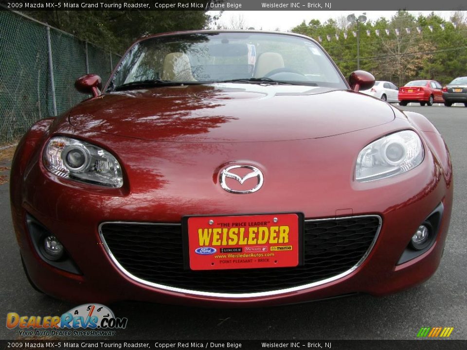 2009 Mazda MX-5 Miata Grand Touring Roadster Copper Red Mica / Dune Beige Photo #2