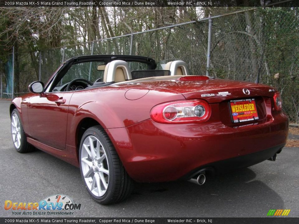 2009 Mazda MX-5 Miata Grand Touring Roadster Copper Red Mica / Dune Beige Photo #4