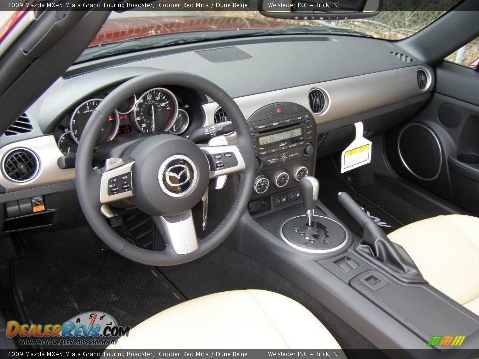 2009 Mazda MX-5 Miata Grand Touring Roadster Copper Red Mica / Dune Beige Photo #6