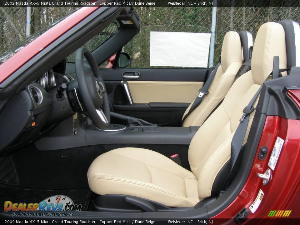 2009 Mazda MX-5 Miata Grand Touring Roadster Copper Red Mica / Dune Beige Photo #7