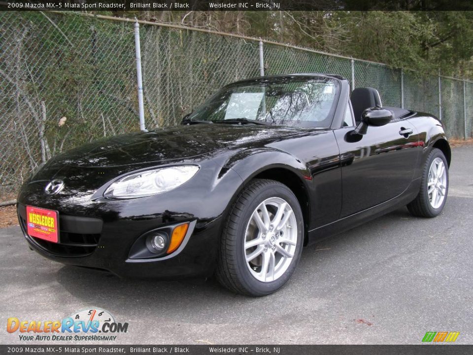 2009 Mazda MX-5 Miata Sport Roadster Brilliant Black / Black Photo #1