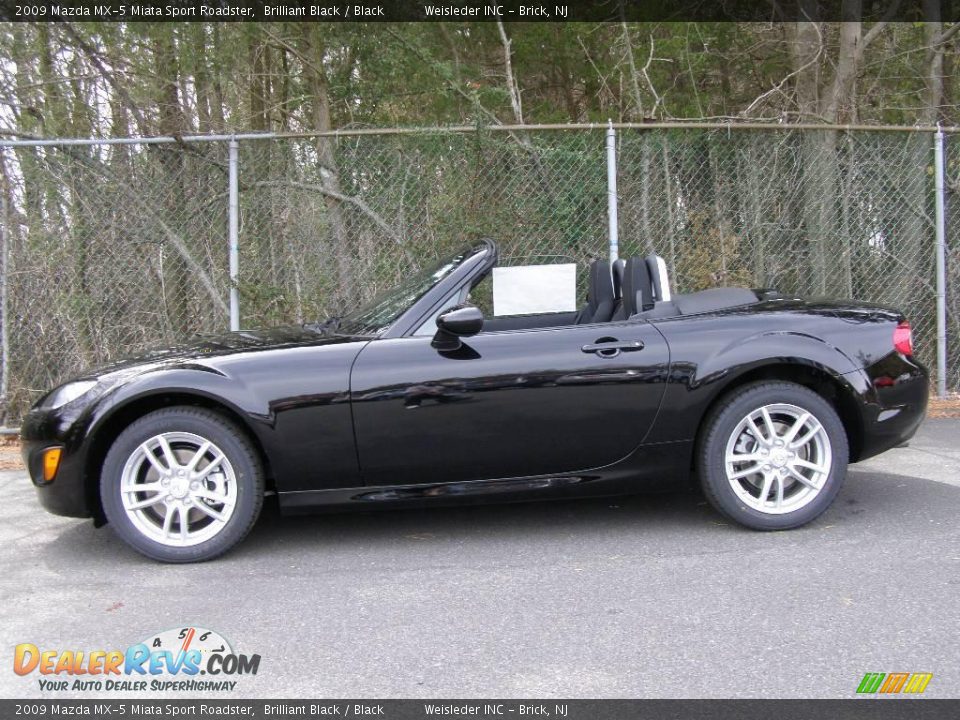 2009 Mazda MX-5 Miata Sport Roadster Brilliant Black / Black Photo #3