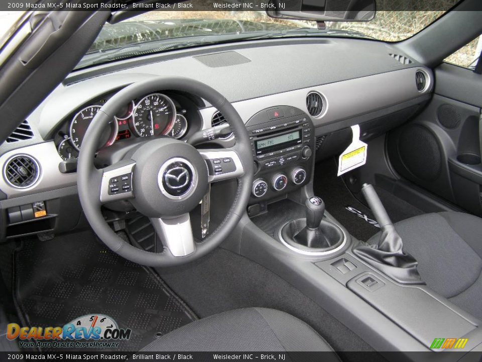 2009 Mazda MX-5 Miata Sport Roadster Brilliant Black / Black Photo #6