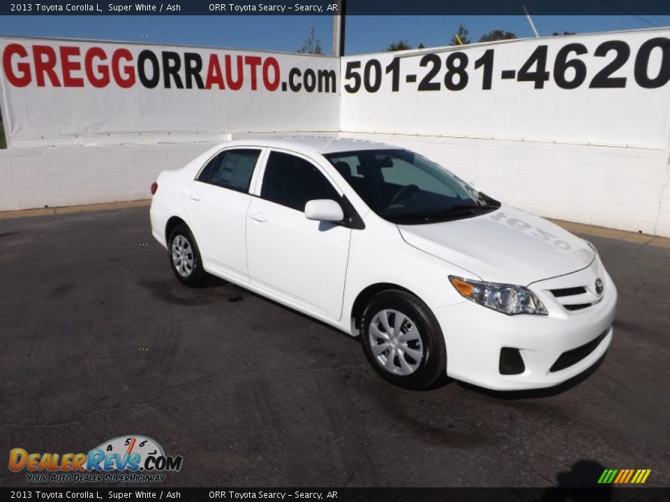 2013 Toyota Corolla L Super White / Ash Photo #1