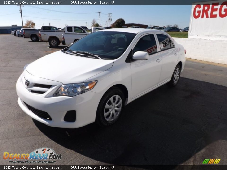 2013 Toyota Corolla L Super White / Ash Photo #3