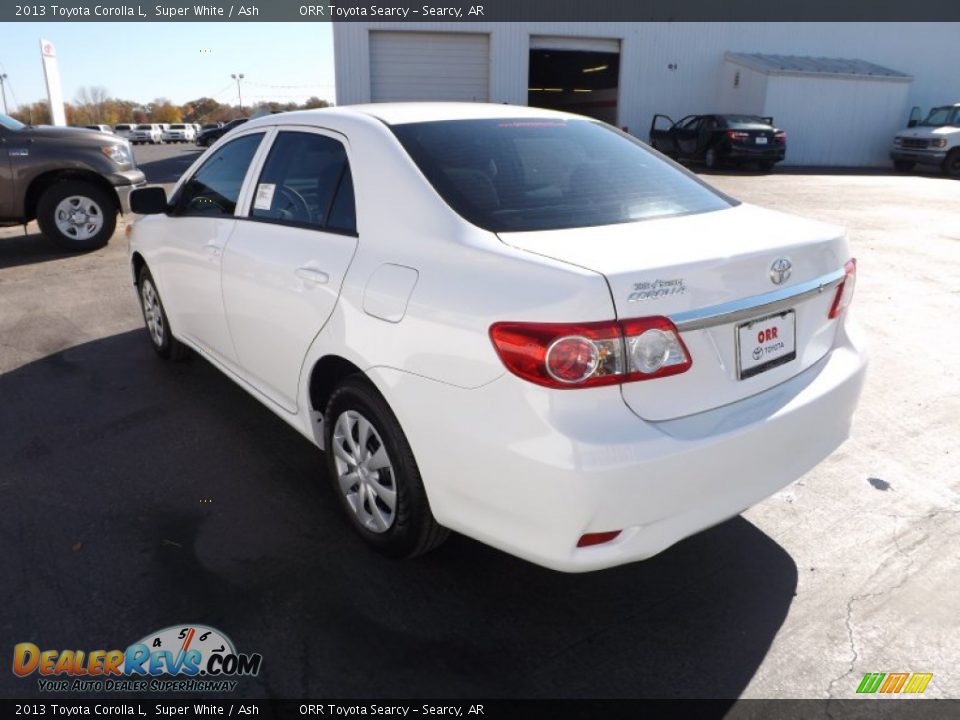2013 Toyota Corolla L Super White / Ash Photo #5