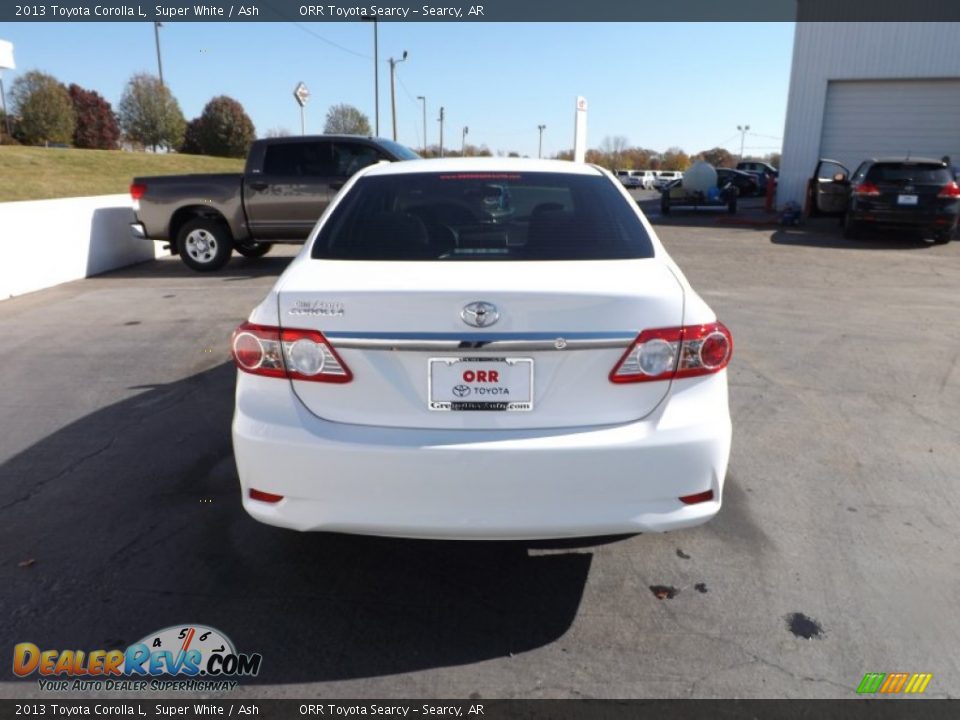 2013 Toyota Corolla L Super White / Ash Photo #6
