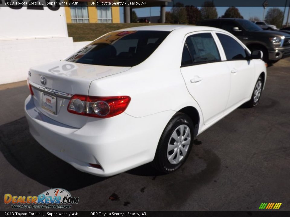 2013 Toyota Corolla L Super White / Ash Photo #7