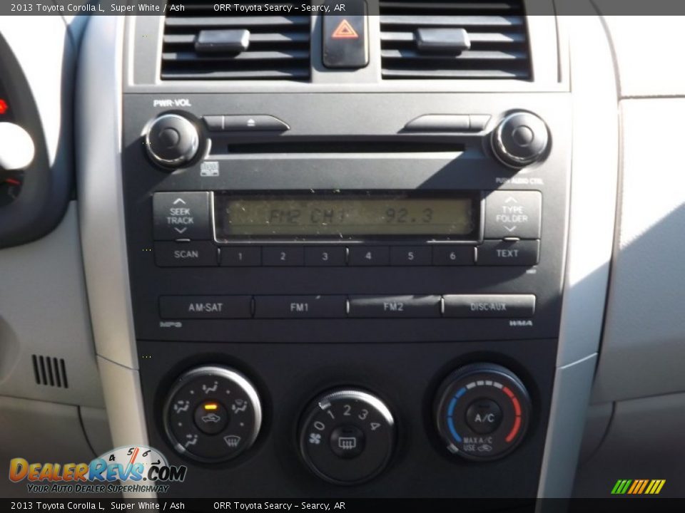2013 Toyota Corolla L Super White / Ash Photo #10