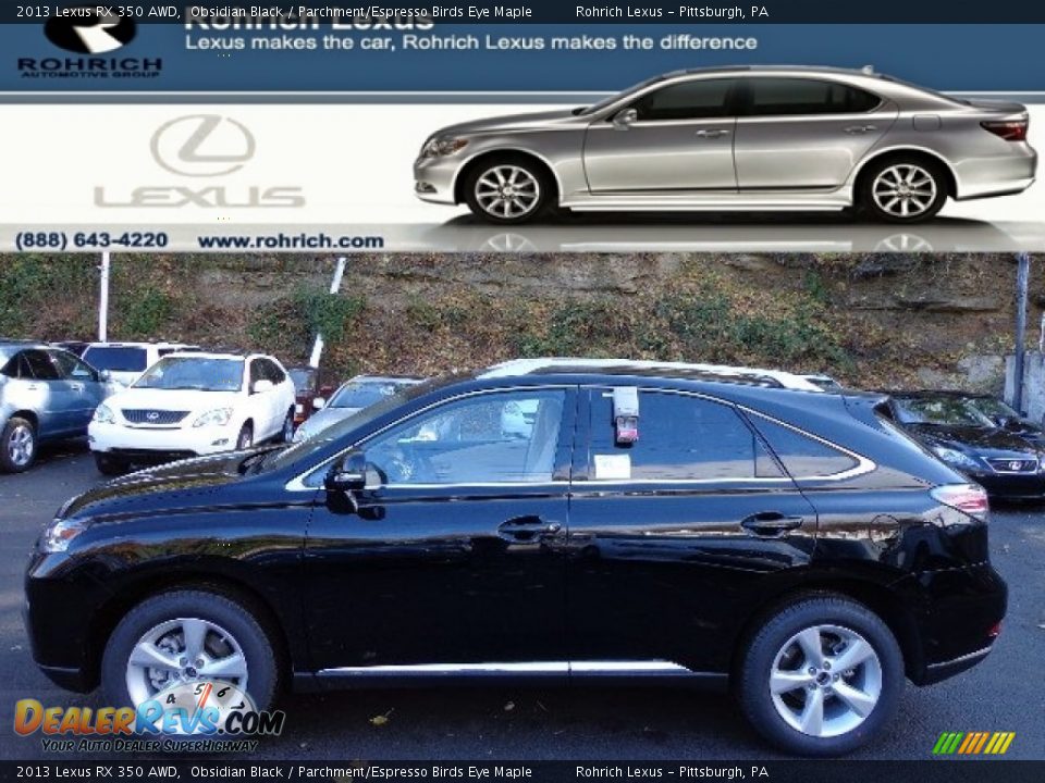 2013 Lexus RX 350 AWD Obsidian Black / Parchment/Espresso Birds Eye Maple Photo #1