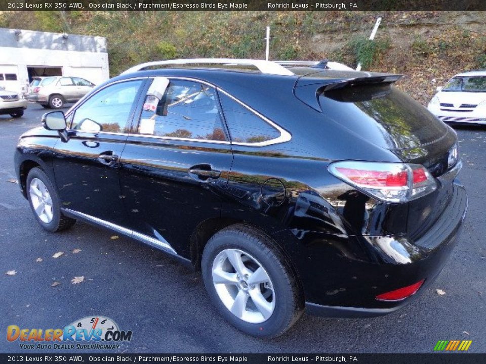 2013 Lexus RX 350 AWD Obsidian Black / Parchment/Espresso Birds Eye Maple Photo #2