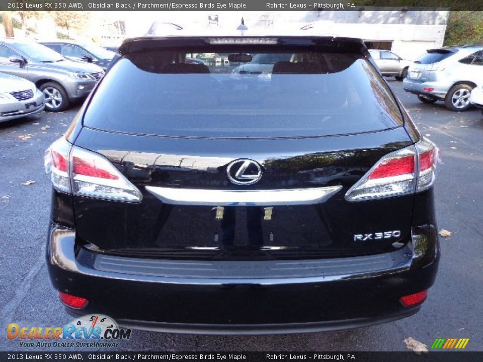 2013 Lexus RX 350 AWD Obsidian Black / Parchment/Espresso Birds Eye Maple Photo #3