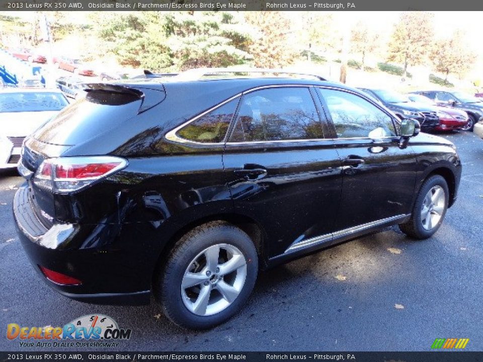 2013 Lexus RX 350 AWD Obsidian Black / Parchment/Espresso Birds Eye Maple Photo #4