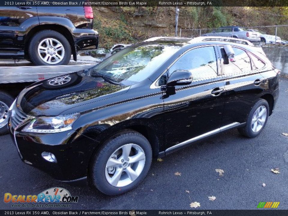 2013 Lexus RX 350 AWD Obsidian Black / Parchment/Espresso Birds Eye Maple Photo #6